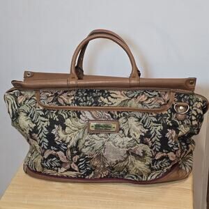 Vintage American Tourister Tapestry Duffel Travel Bag Overnight Zip 20x12x8